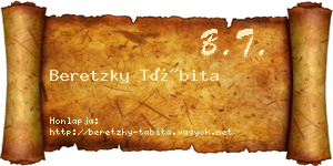 Beretzky Tábita névjegykártya